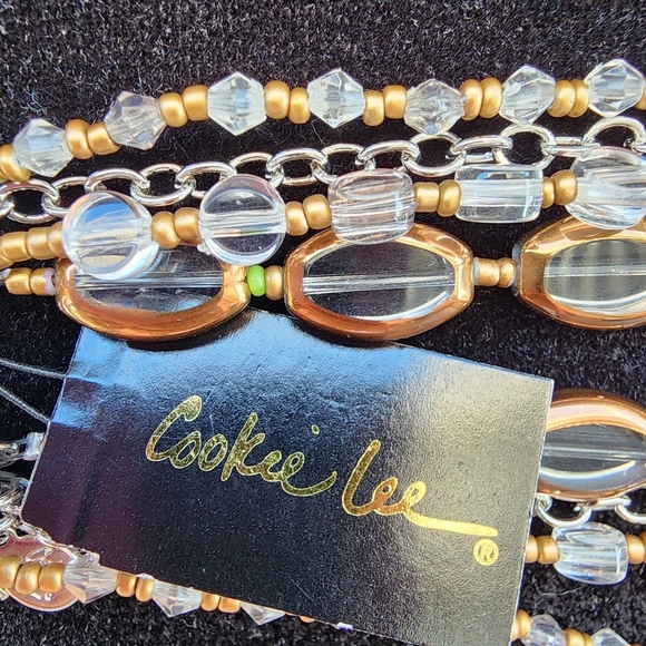 Cookie Lee Bronze and Silver Multi-Strand Necklace #89775 NWT - Picture 7 of 7